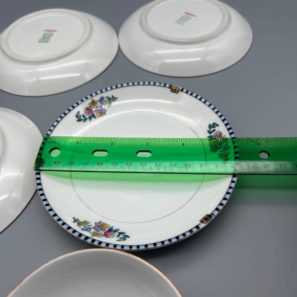 Vintage Noritake “Sheridan” Flat Cup & Saucer Sets 4 - Picture 7 of 9